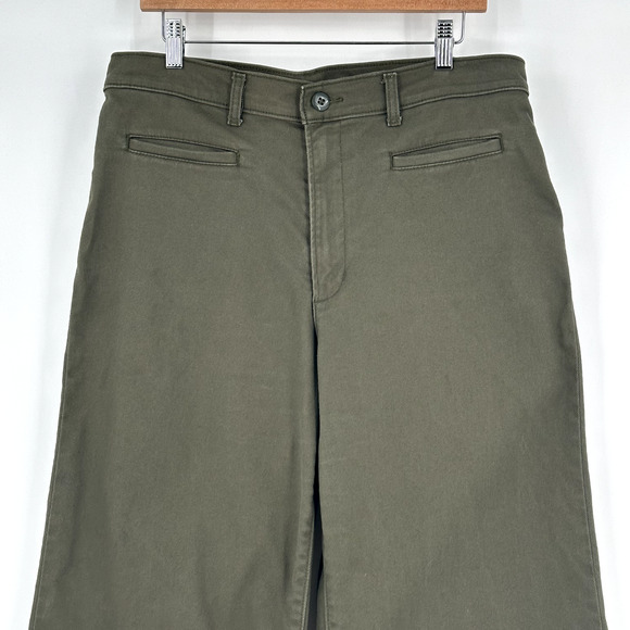 Levi's Womens Ribcage Wide Leg Crop Jeans Size 32 Stretch Retro Army Green - Picture 2 of 9